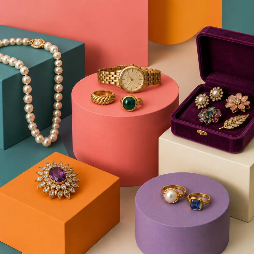 Jewelry: Rings, watches, loose stones, and costume pieces